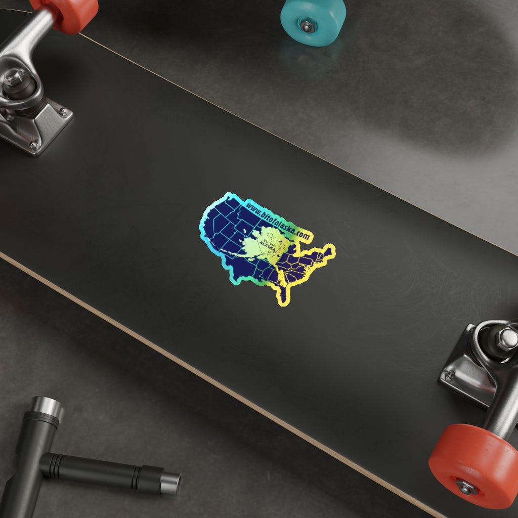 Holographic "We love Alaska" Sticker