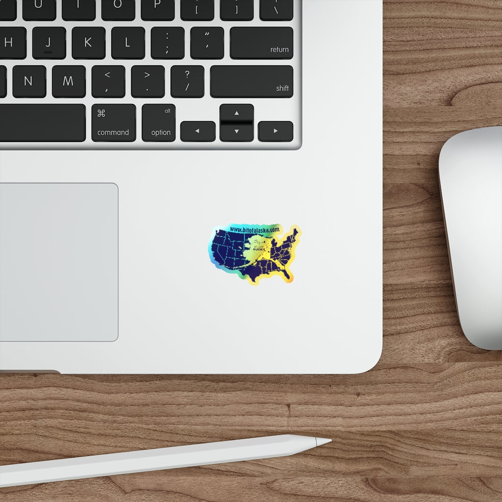 Holographic "We love Alaska" Sticker
