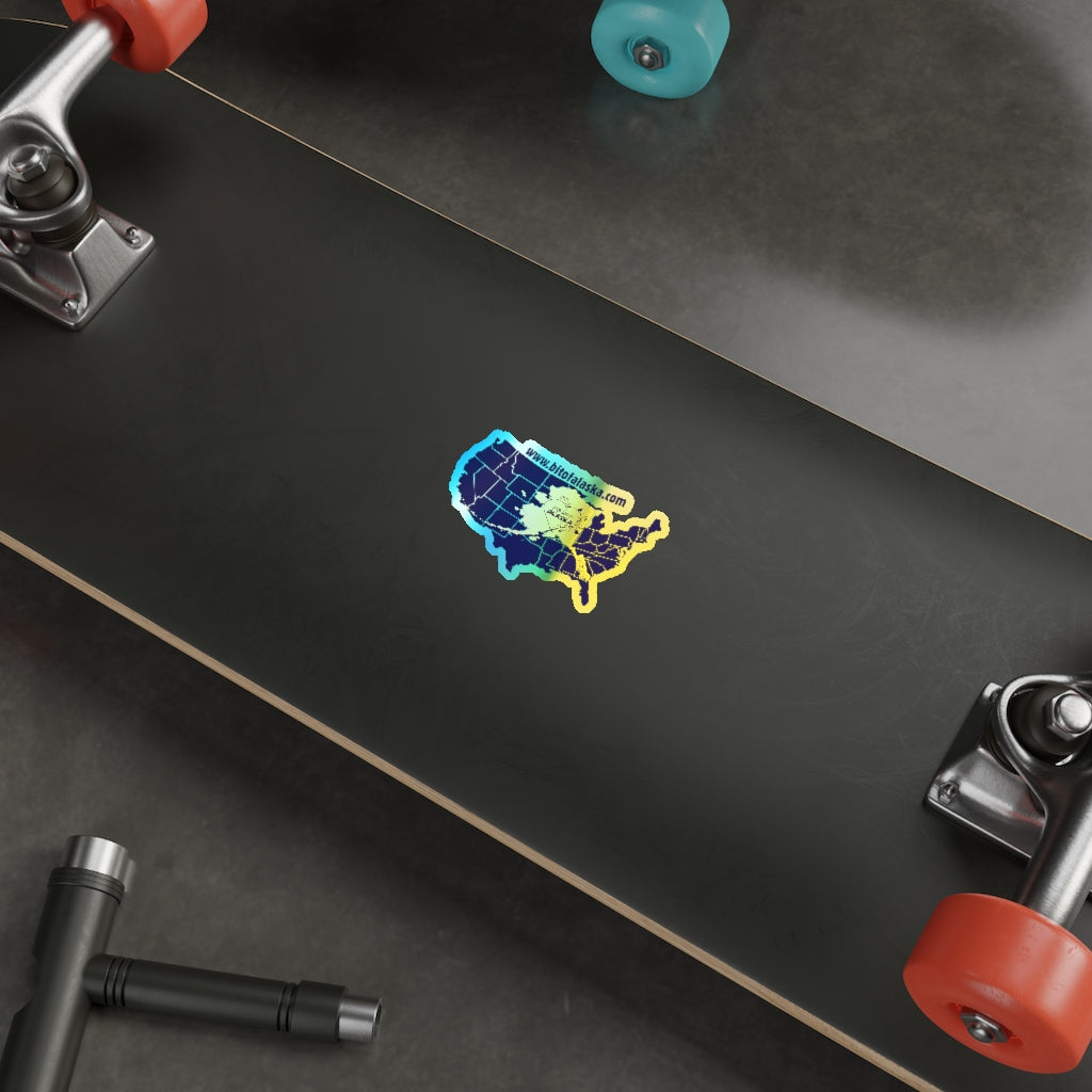 Holographic "We love Alaska" Sticker