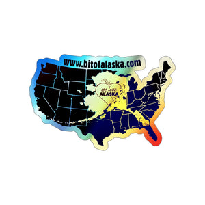Holographic "We love Alaska" Sticker