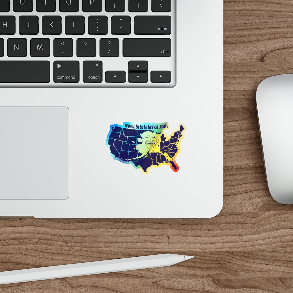 Holographic "We love Alaska" Sticker